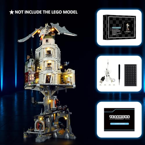 Image of YEABRICKS LED Light for Lego-76417 Harry Potter Gringotts Wizarding Bank-Collectors'Edition Building Blocks Model (Lego Set NOT Included)