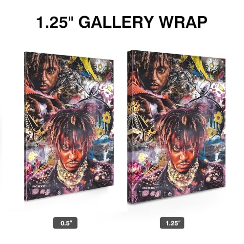 Image of Juice WRLD Canvas Wall Art, Rapper Collage Poster Print, Hip Hop Music Artwork for Bedroom Studio Gaming Room Decor, Vibrant Album Cover Picture Print Framed Music Wall Painting 24X30 inch