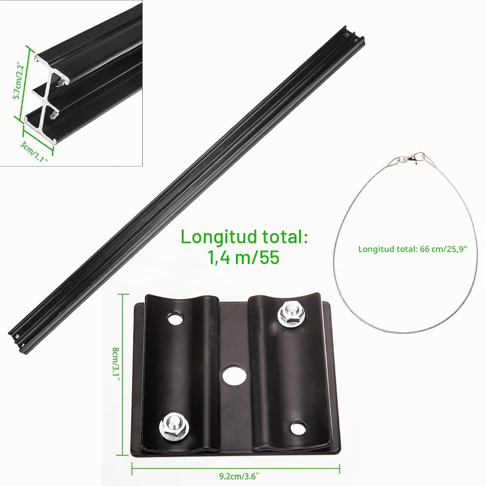 Kit de Sistema de riel de Techo pantógrafo de 2,8 x 2,8 m con pantógrafo de 2 m, Soporte de Techo de Pared para Estudio de Fotos, Video, fotografía, iluminación y Otros Equipos de iluminación