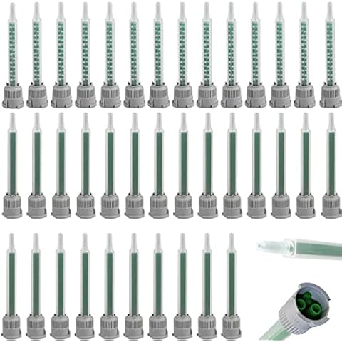 40 Pieces Epoxy Mixing Nozzle Tip Resin Mixer Adhesive Gun Applicatior for 50ml/1.7oz(16-Element, 3.62inch, 1:1 & 2:1 ratios) Cover