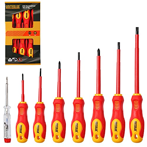UNITEDLUX 8 Pieces VDE Insulated Screwdriver Set...