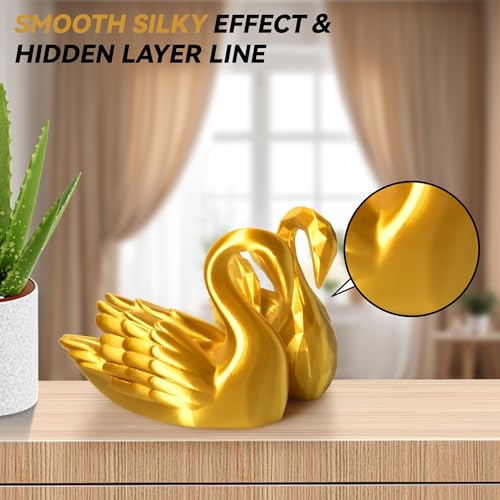Image of PLA Filament 1.75mm, TINMORRY 3D Printer Filament, 1kg (2.2lbs), Compatible with Bambu FDM 3D Printer, Silk Gold