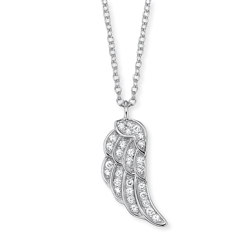 Angel Whisperer Silver Wing Necklace ERN-LILWING-ZI