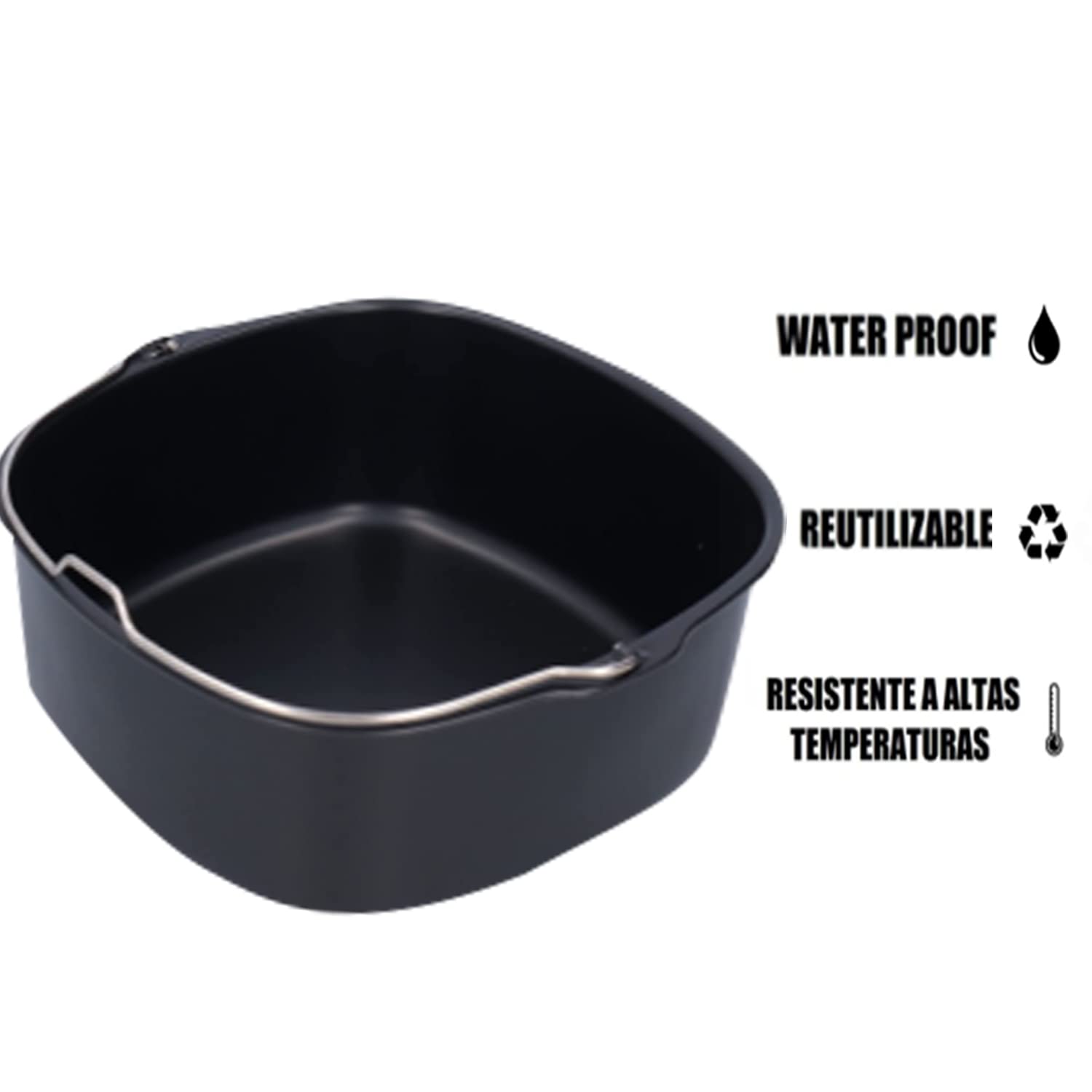 Les-Theresa Barile per Torta, Accessori Friggitrice ad Aria Quadrata Teglia Forno per Cottura del Pane Piatto Pizza Pentola Griglia per Friggitrice Ad Aria HD9925 HD9860 HD9905 01 (22cm)