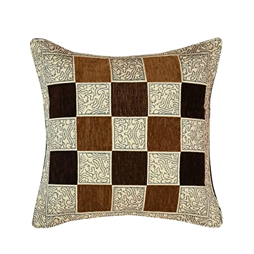 Image of SAWNA Homes Chenille Sofa Cover with Cushion - 3+1+1 Sofa Covers Back 5 Seater Slipcovers for Home - 3 Seater & 2 Seater Protector Panels for Sofa Couch, 16 Piece, Chocolate