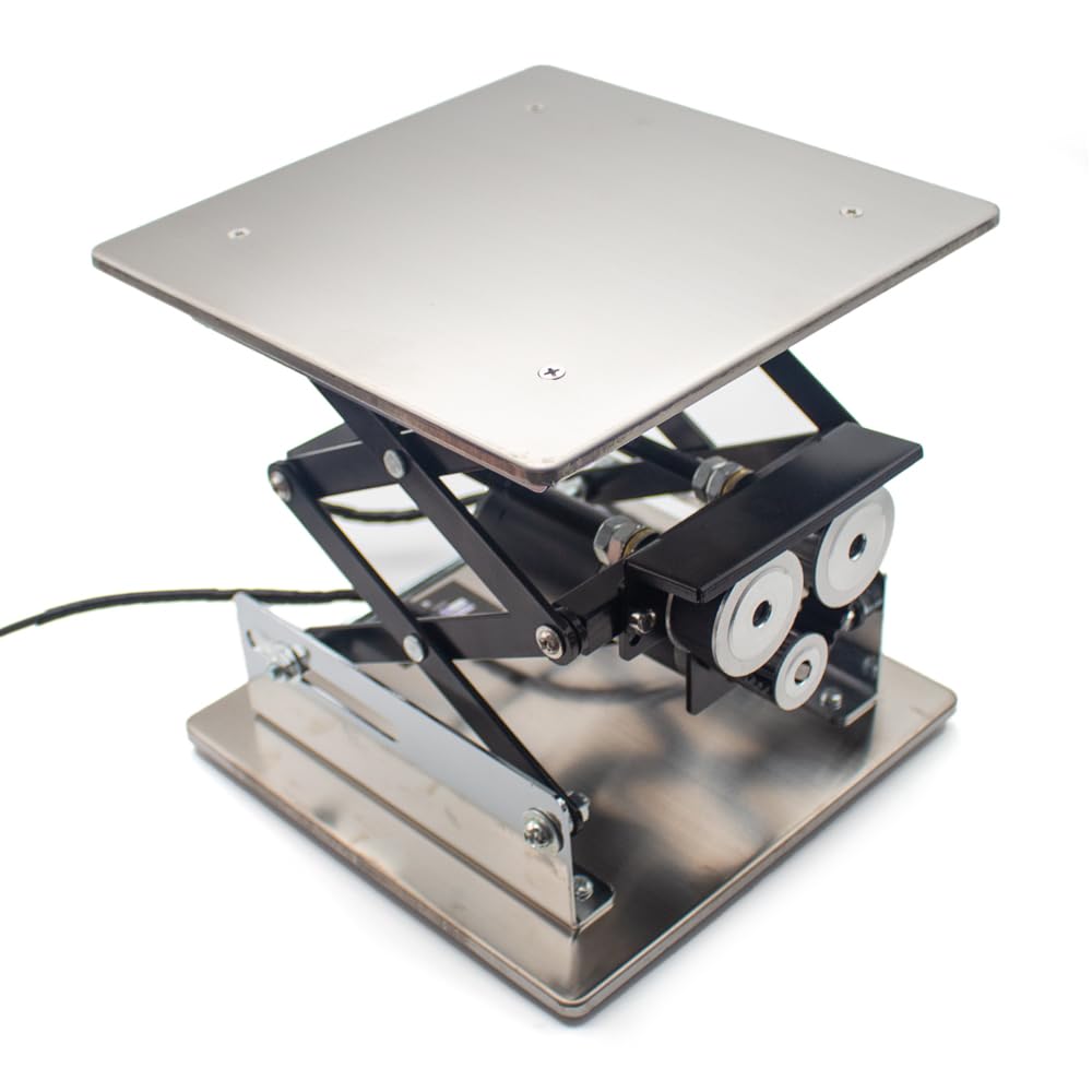 Toplionace Elektrische Edelstahl Hebeplattform Kleiner Labor Hebeständer Ferngesteuert Verstellbarer Heber Bewegliche Last 10kg (150x150MM)