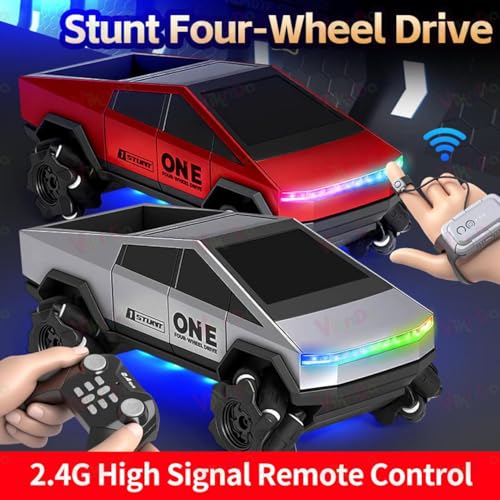 Image of VikriDA Remote Control RC Stunt Car 4WD 2.4GHz - 360 Rotating All-Terrain Monster Truck with Lights, High-Speed Off-Road Electric Vehicle Toy for Kids Boys & Girls