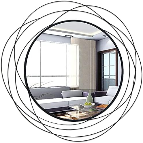 ironsmithn Wall Mirror Mounted Round Decorative Mirrors Circle for Bathroom Vanity, Living Room or Bedroom 26.8” x26.8”(Black)