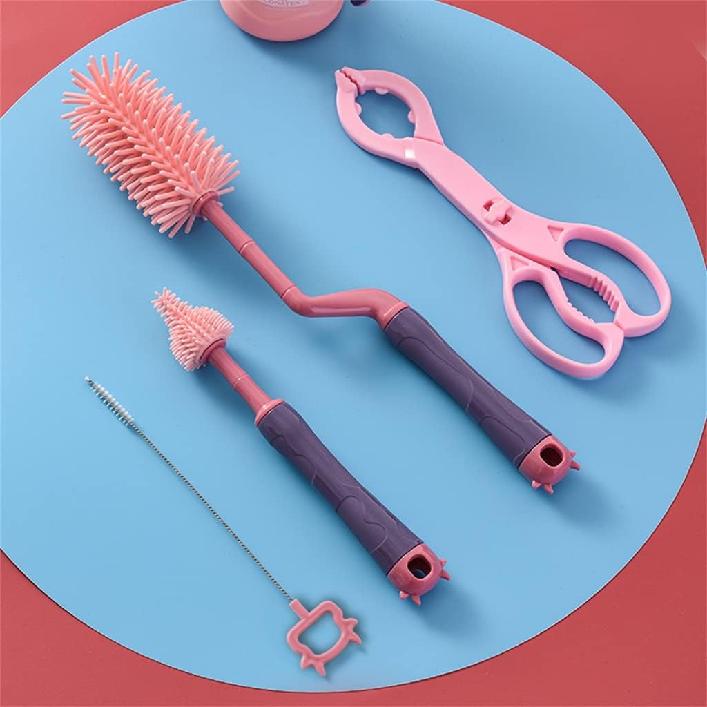 Silicone Brush 360 Degree Cup Tweezers Cleaning Brushes Set Handheld Soft Food Grade