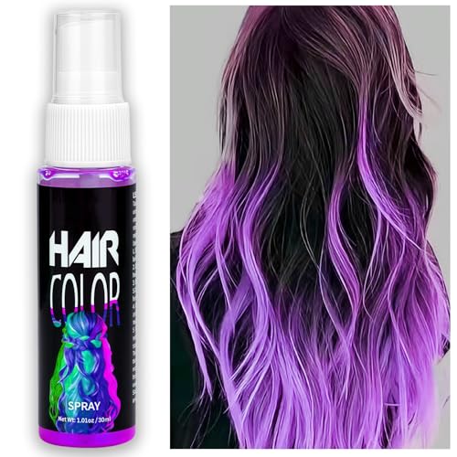 Temporary Hair Dye Purple Wash in Wash out Hair Dye Washable Semi-Permanent Hair Colour for Instant Styling
