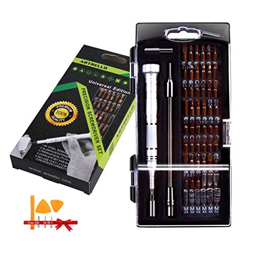 Precision Screwdriver Set S2 Steel 64 in 1 Mini Micro Small Screwdriver Set Magnetic Electronics Repair Tool Kit Driver Kit Torx Screwdriver Set Pentalobe Bits for iPhone MacBook Laptop Computer
