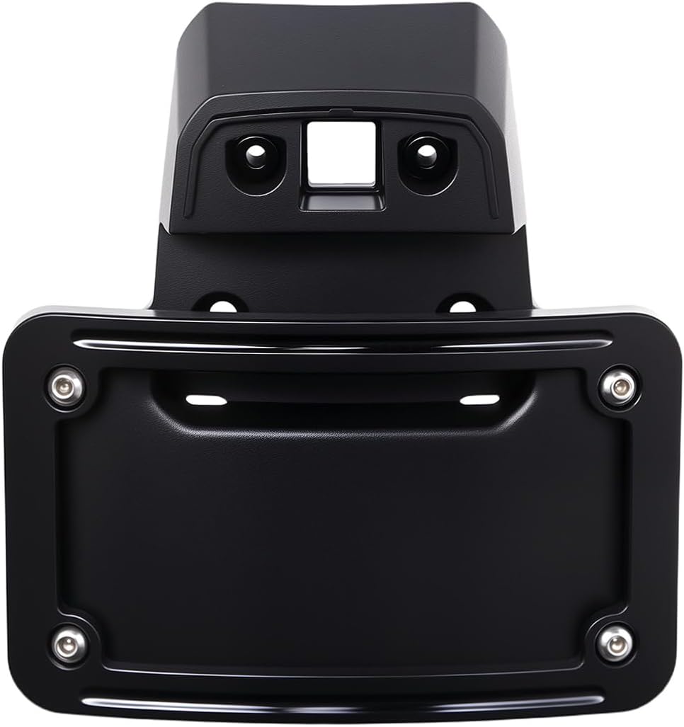 Motorcycle Curved Laydown License Plate Mount Bracket Compatible for Harley Touring Road Glide 2024 2025 FLHX FLTRX (Black)