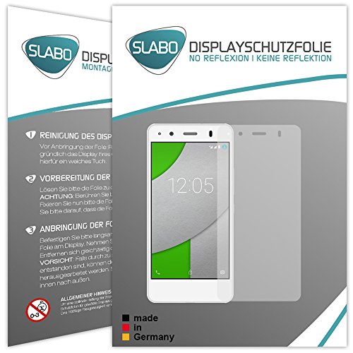 Slabo 2 x Bildschirmfolie für BQ Aquaris A4.5 Bildschirmschutzfolie Zubehör No Reflexion MATT - Made IN Germany