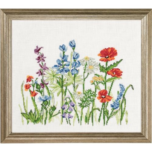Kit de broderie au point de croix Permin fleurs des champs pour loisirs créatifs