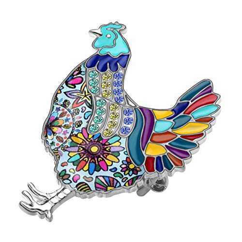 Image of DUOWEI Enamel Chicken Brooches Animals Lapel Pin Clothes Scarf Jewelry Gift for Women Girls