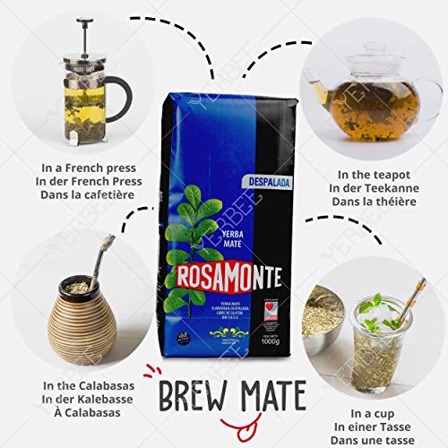 Yerba Mate Rosamonte Despalada 1 kg |Kit da Tè