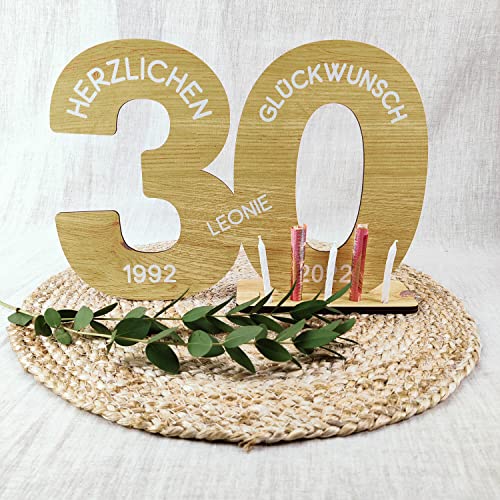 30. Geburtstag Gästebuch Aus Holz - Personalisierbare Deko Mit Namen