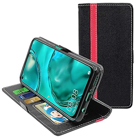 ebestStar - Etui Dla Huawei P40 Lite (2020), Portfel Ochrona Magnetycznym Klipem, Skóra PU, Kieszenią na Karty, Czarny