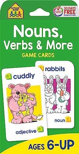 School Zone Nouns, Verbs & More Game Cards