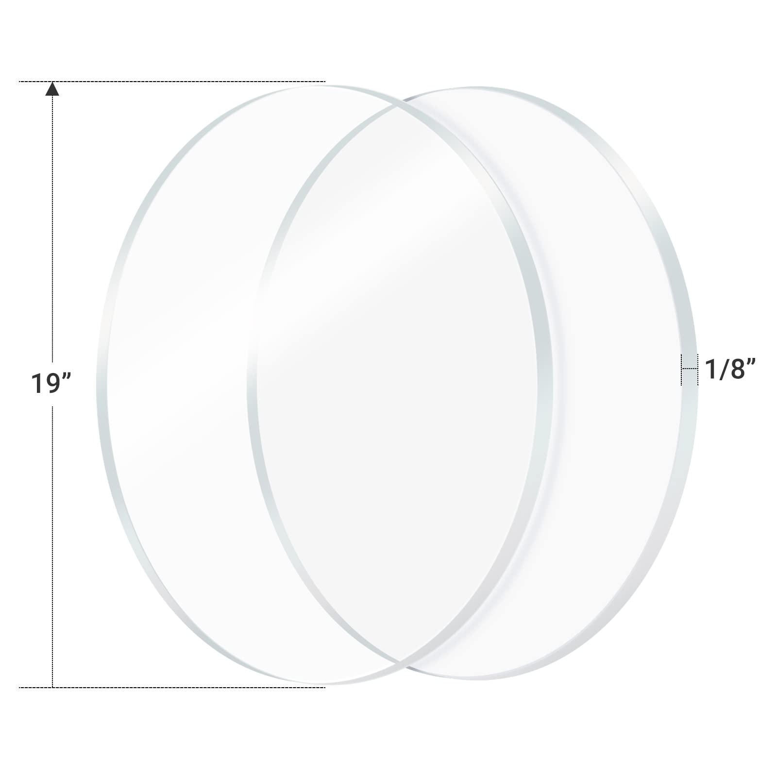 Snapklik.com : 2 Pieces 1/8" Round Plexiglass Sheet, 19 Inch Diameter ...