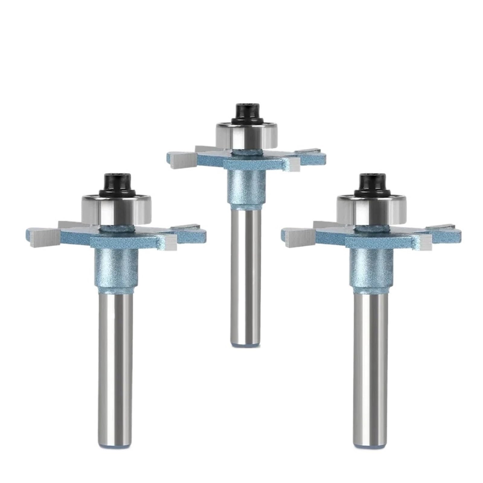1/3 pièces 6 mm 6,35 mm Z4 fraise à queue droite for le nettoyage des coins de la boîte à crique ronde, fraise à bois for outils à bois(3pcs 6.35 shank)