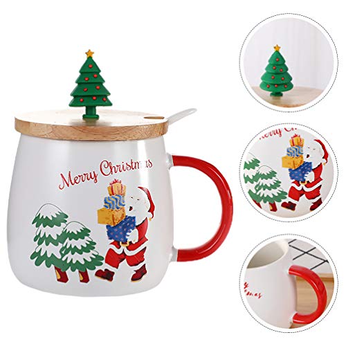 Caneca de Natal Amosfun Papai Noel Caneca de café de cerâmica xícara de chá leite infantil copo de N