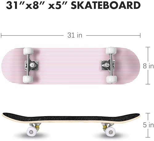 Miniatura 2 de Patinetas blancas sin costuras para principiantes, de 31 x 8 pulgadas, de arce de doble patada, patinetas cóncavas completas al aire libre para