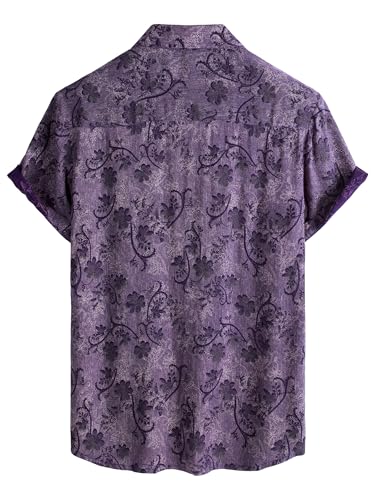 Image of JOTOOK Mens Hawaiian Shirt Short Sleeve Button Down Tropical Shirts Casual Floral Summer Beach Shirt