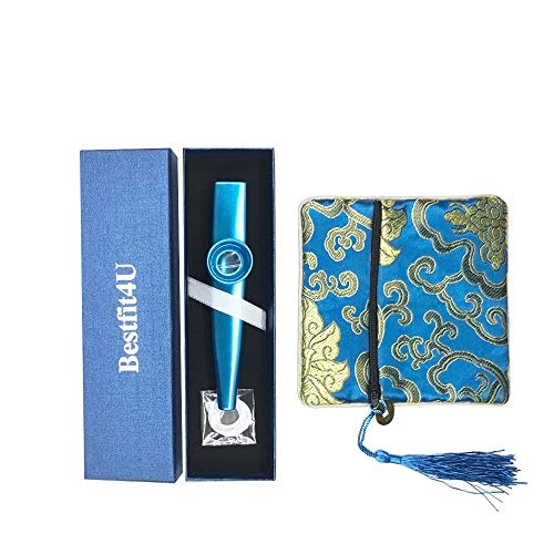 Metal Kazoo with a Gift Box 5 Pcs Kazoo Flute Diaphragms and Multiple