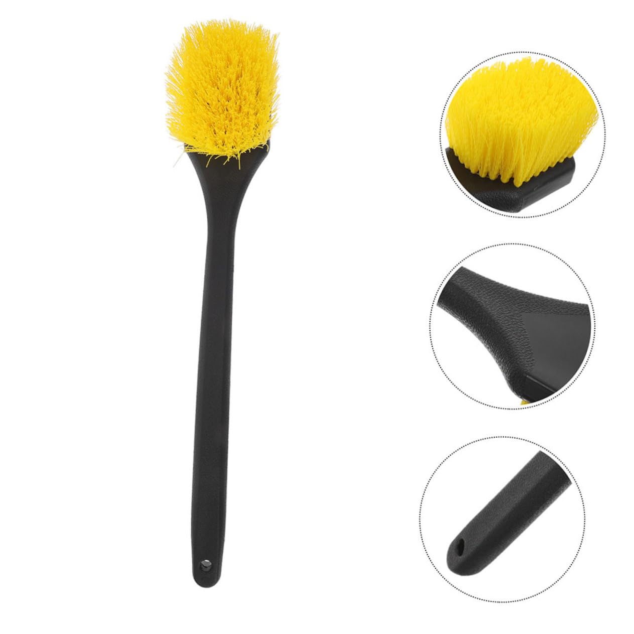 Spazzola Plastica 2 Lungo Pezzi Manico a Cerchi Auto | Pulizia Pneumatici e Ruote, Uso Doppio, Rimozione Sporco, Set per Lavaggio e Detailing