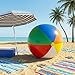 Glimin 5 ft or 5.9 ft Giant Inflatable Beach Ball Jumbo Rainbow Ball Extra Large Inflatable Toys for Pool Summer Beach Pool Event Party Massive Games(70.8 in,Rainbow Color)