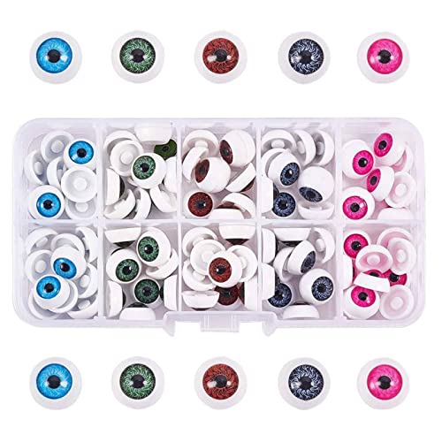 100Pcs Acrylic Doll Eyes Diy Puppet Crafts Making Plastic Eyeballs Hollow Back Realistic Eye For Reborn Doll Making #TOP17
