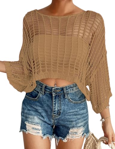 Bsubseach Women's Bathing Suit Cover Up for Beachwear Vacation Bikini Crochet Coverup Top