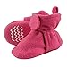 Hudson Baby Unisex Cozy Fleece Booties, Dark Pink, 12-18 Months
