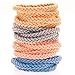 Hair Ties Ponytail Holder 20 Pcs Hair Elastics Braided Hair Tie Elastic Hair Ties No Crease Hair Ties for Thick Hair Ties for Girls Thick Hair Tie - Blue Grey Beige Pink Hair Ties Braided   