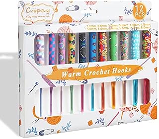 Coopay Crochet Hook Set, Crochet Hook Sets Soft Grip Added 6.5mm, 7mm, 8mm, Crochet Hooks for Arthritic Hands, Soft Handle with Long Stems, Amigurumi Crochet Hooks Beginner Gift Kit
