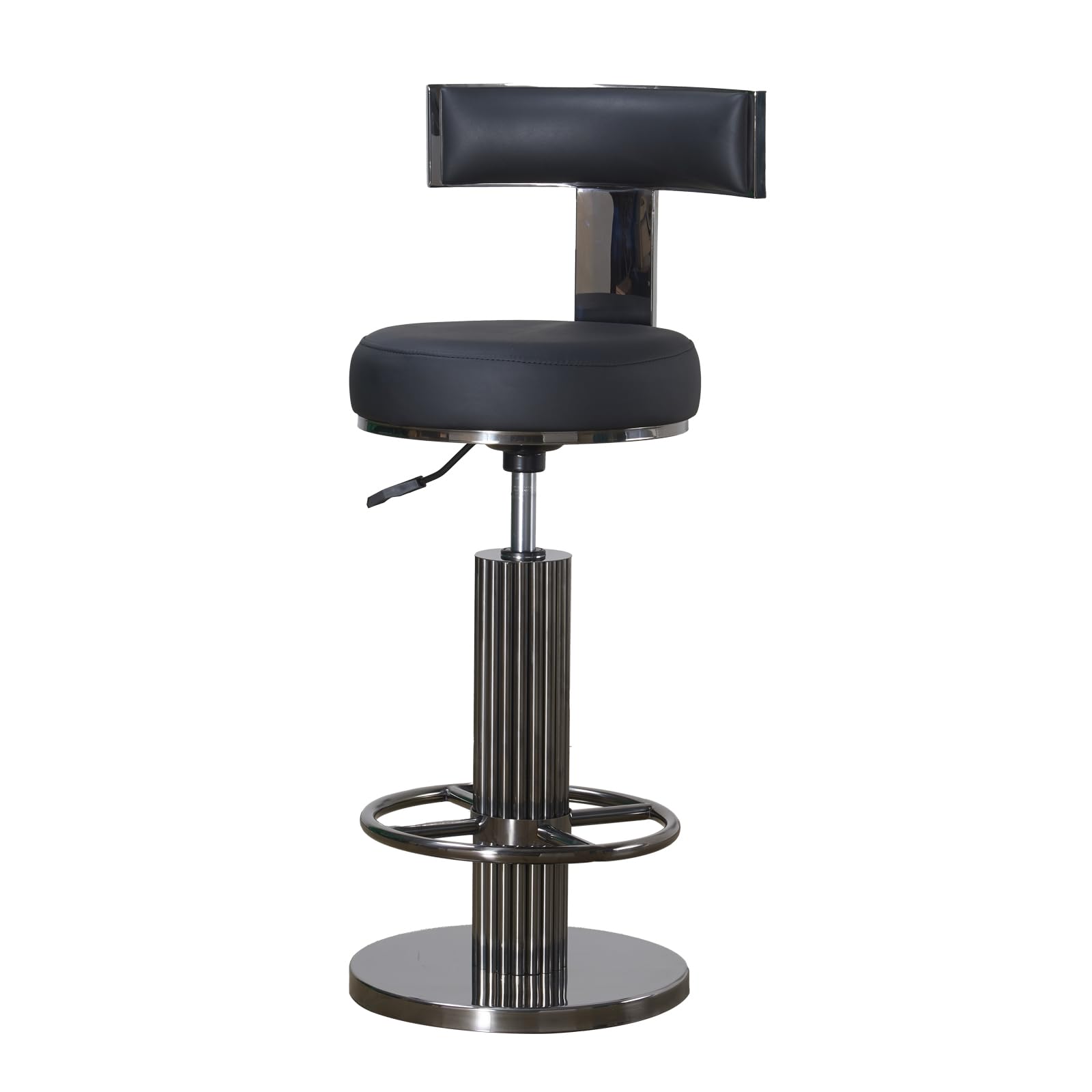 FUNROLUX Bar Stool Adjustable Swivel Kitchen Counter Height Stools, White