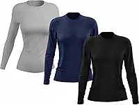 Kit 3 Camisetas Térmicas Femininas Manga Longa Proteção UV 50 Poliéster