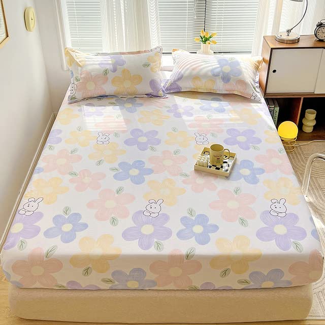 Drap de lit en pur coton TIVAS l'esprit floral pour un sommeil serein