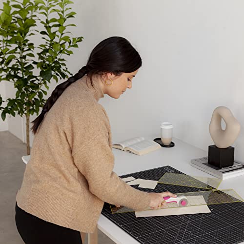 Image of Elan Cutting Mat A1 Black & Taupe, Large Self Healing Cutting Mat 24 x 36 Inch, 5-Ply Craft Board Black, Hobby Board for Crafts 24x36 Inch