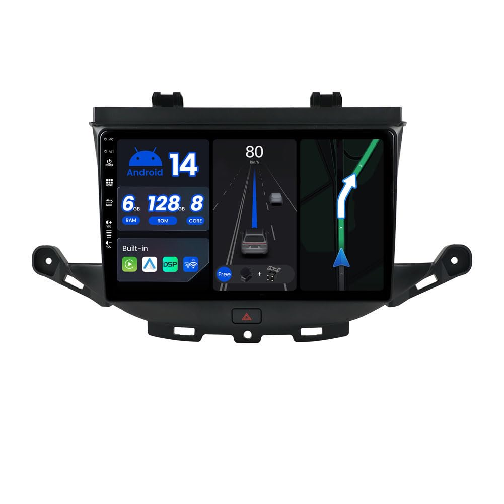 6G+128G - Android 14 IPS Car Stereo For Vauxhall Astra K/Buick Verano GS (2016-2020) - Wireless CarPlay/Android Auto - Camera & MIC - 9 Inch 2 Din - Steering Wheel DAB Fast-boot 360-Camera