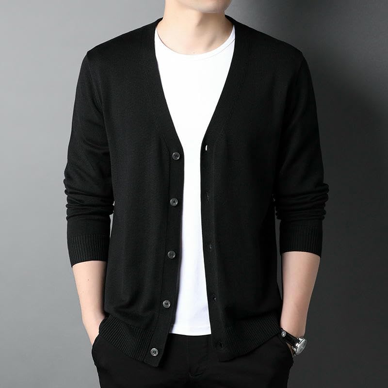 Men's Spring Summer Thin Korean Style Trendy Business Casual Knit Sweater Cardigan2