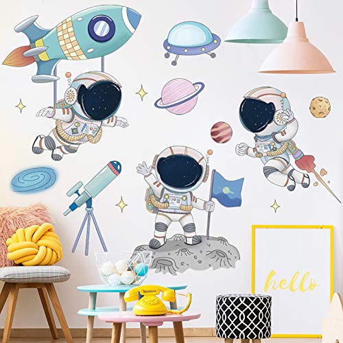 Astronaut Wall Decals, Removable Pvc Universe Space Wall Stickers For Bedroom Living Room Kid's Room Kindergarten, Art Window Door Cabinet Corridor Nasa Wall Decor Murals (Astronaut1) #TOP1