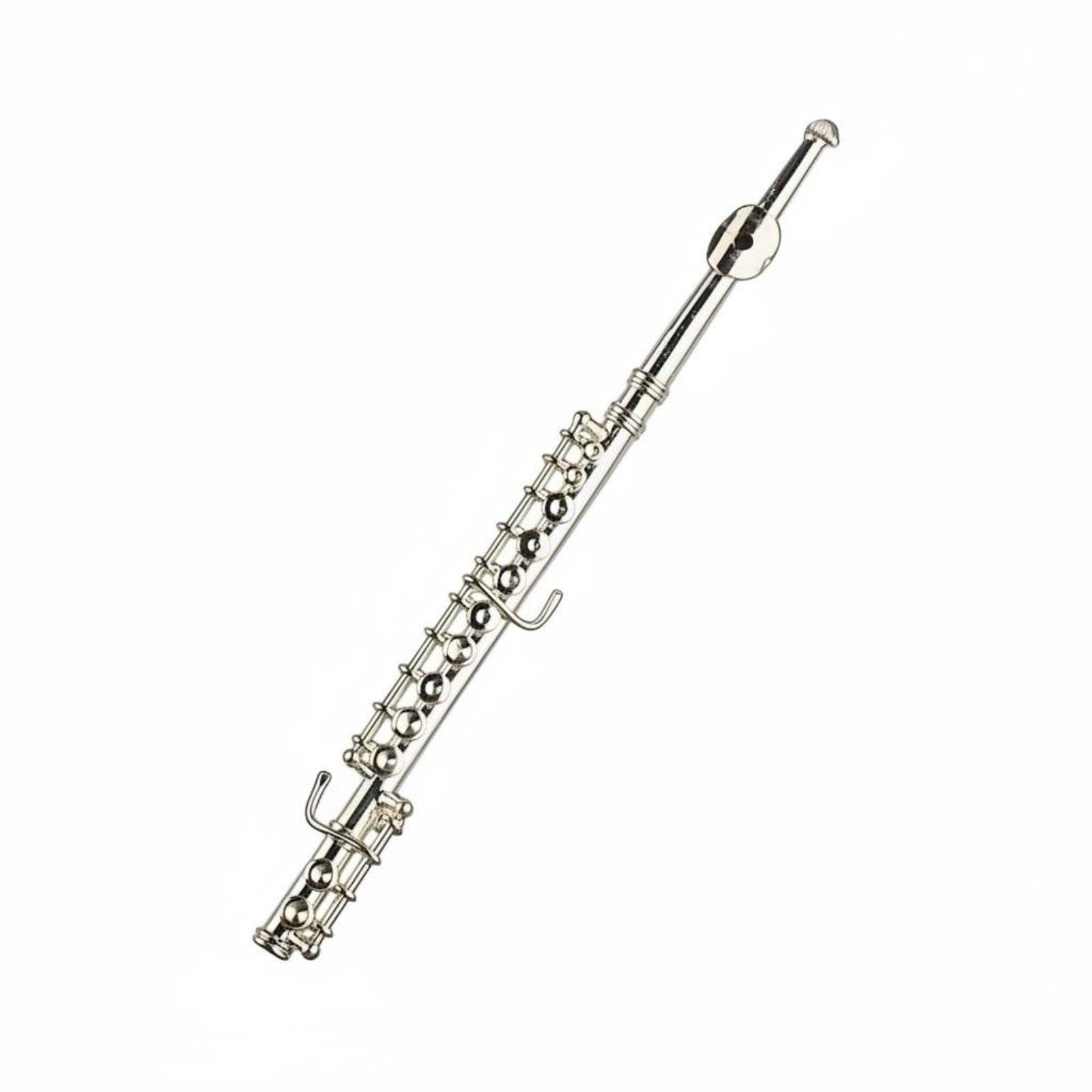 SECRET DESIRE Miniature Flute Model Non Playable Silver Flute Model Realistic Decorative Piece Decor for Collectors, Instrumentalists, Music Room, Bookshelf, Office 14CM-picture-24
