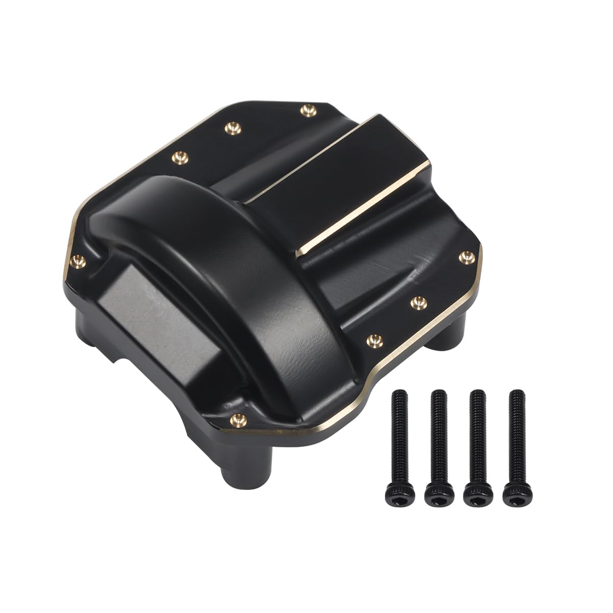 COOWOO Brass RC Front Rear Diff Covers Upgrade Parts (Set of 2) - Precision CNC Machined for Enhanced Stability and Durability