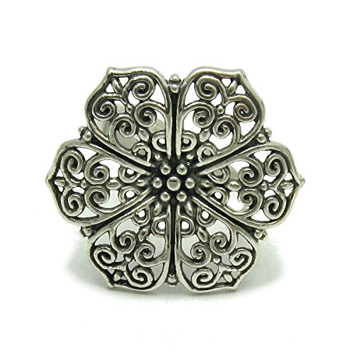 Bague en argent massif 925 Fleur Empress au quotidien et en soirée