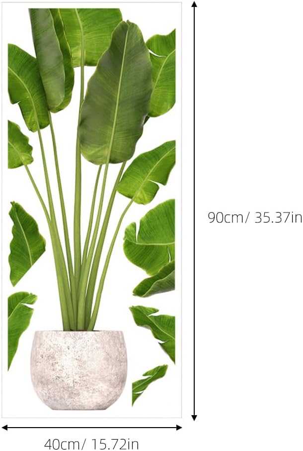 Ciieeo Plant Wall Stickers Potted Plant Wall Decal Peel and Stick Bonsai Sticker for Nursery Kids Bedroom Window Removable Clings for Smooth Dry Surfaces