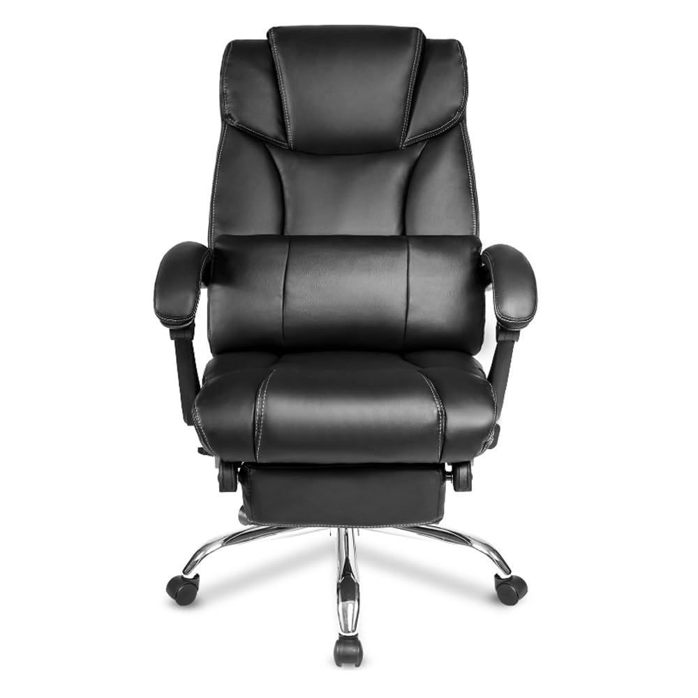 Soft Leather Executive Office Chair Adjustable Height Ergonomic Swivel Boss Comfortable Computer Desk for Home Conference Room