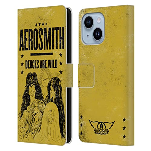 Étui en cuir Aerosmith pour iPhone 14 Plus protection premium au design officiel rock chic