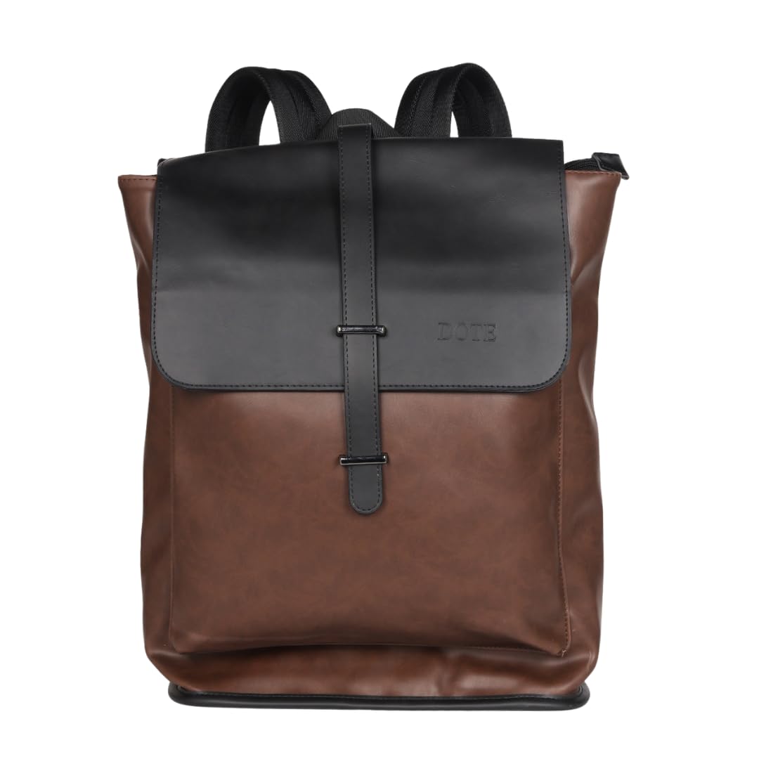 Dote Unisex Urban Brown Backpack | Fits 15" Laptop | Capacity 20L | Water Resistant Material | Fits Macbook Pro 14” | External Pocket For 11" Tablet | External Patch Pockets | Padded Laptop Sleeve (B0CZLQ1VH2) Amazon Price History, Amazon Price Tracker